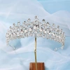 New diamond and silver princess headwear from Europe and America, grand and luxurious wedding dress, super glittering crystal bridal hairpin Specification image